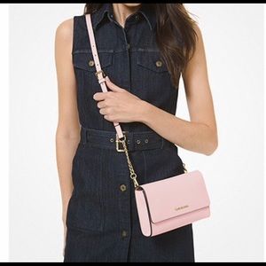 NWT !Michael Kors Saffiano Leather 3-in-1 Crossbody Color Powder Blush